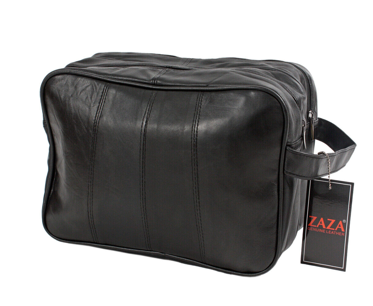 JUMBO Unisex - toilet bag extra large, washbag, Genuine Real Leather