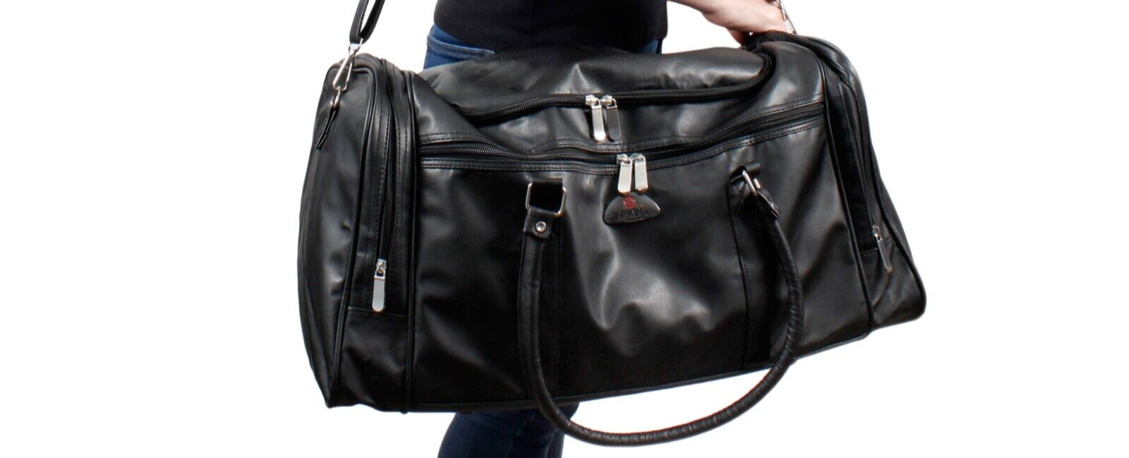 Travel Leatherette Holdall Luggage Weekend Duffel Travel Gym Bag