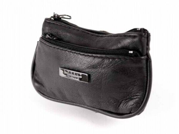 LEATHER COIN CHANGE POUCH KEYS PURSE WALLET