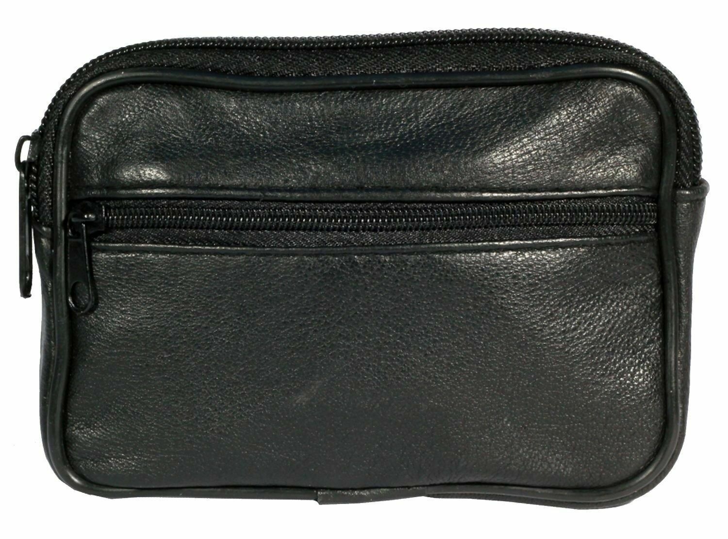 LEATHER COIN CHANGE POUCH KEYS PURSE WALLET