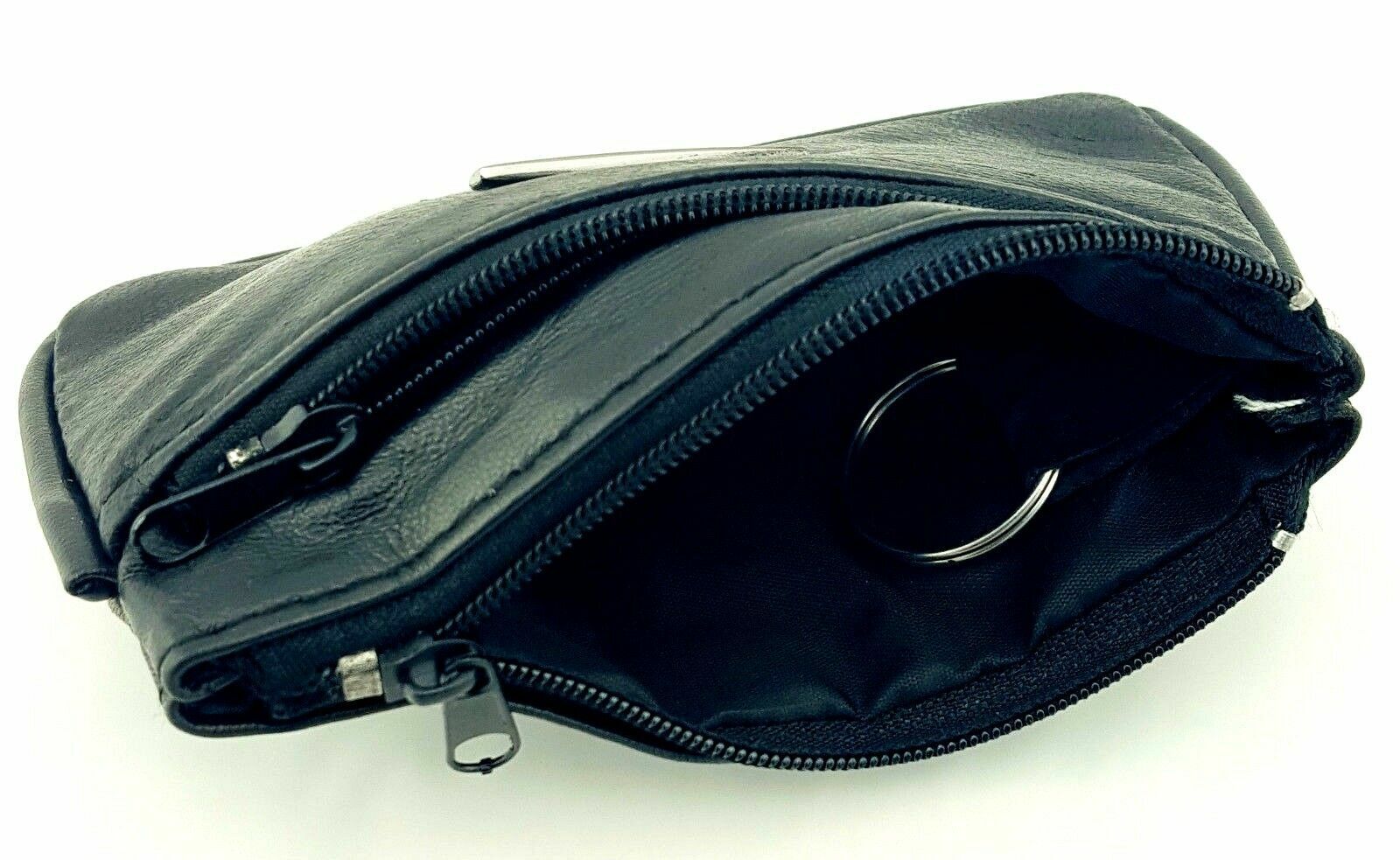 LEATHER COIN CHANGE POUCH KEYS PURSE WALLET