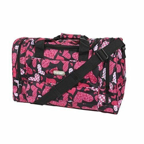Hi-Tec Ladies Floral Heart Design Black HOLDALL GYM TRAVEL BAG