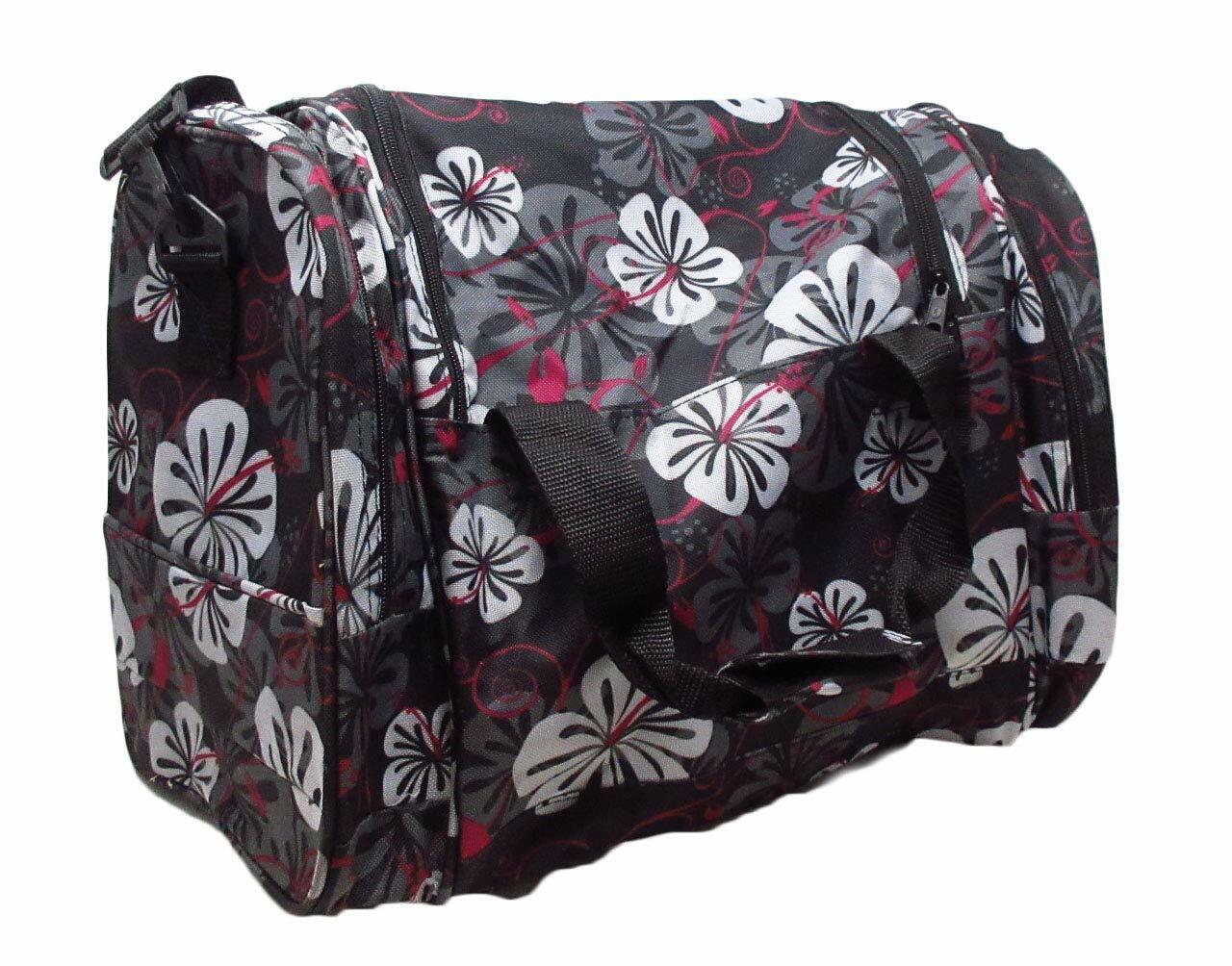 Hi-Tec Ladies Floral Heart Design Black HOLDALL GYM TRAVEL BAG