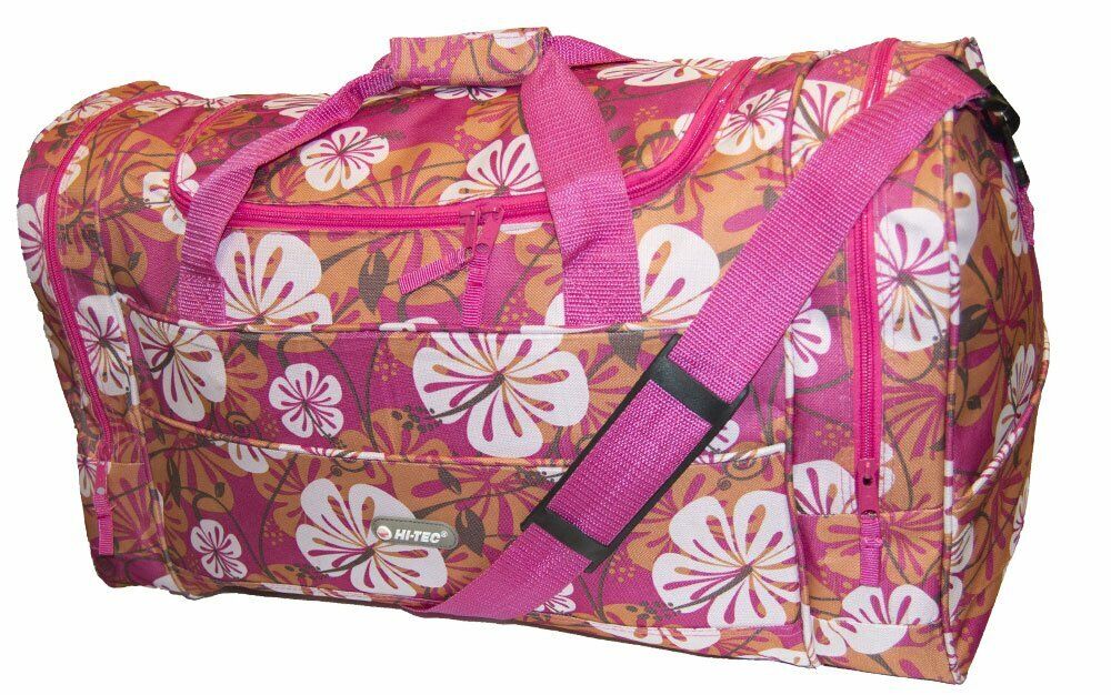 Hi-Tec Ladies Floral Heart Design Black HOLDALL GYM TRAVEL BAG