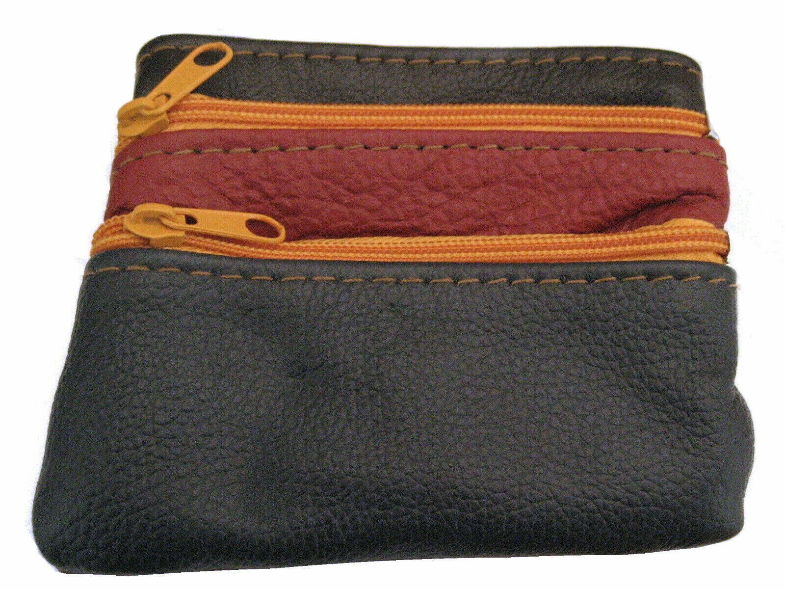 LEATHER COIN CHANGE POUCH KEYS PURSE WALLET