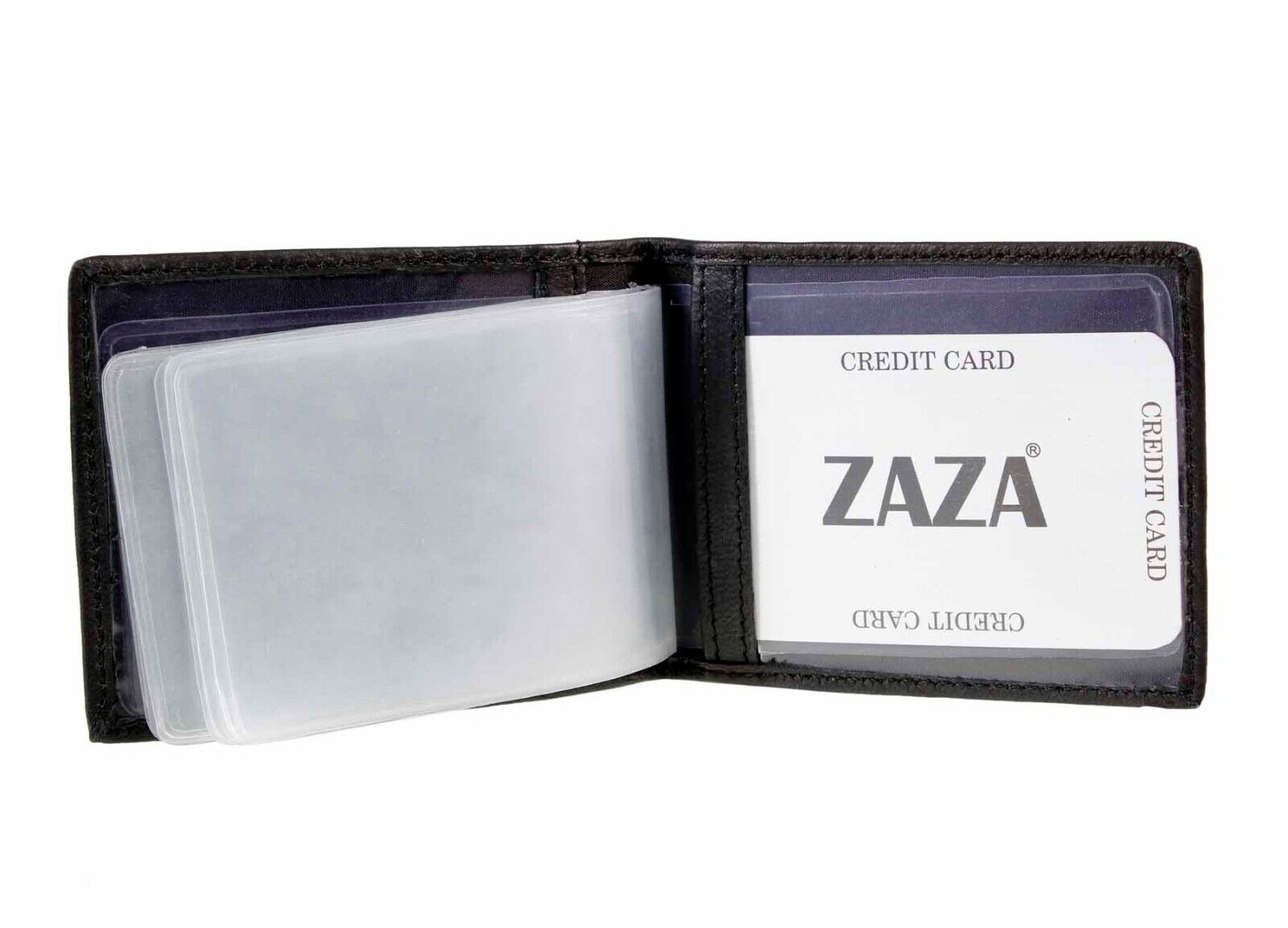 LEATHER Travel Card Holder Wallet Bus Pass Oyster ID Ticket Slim Black RFID