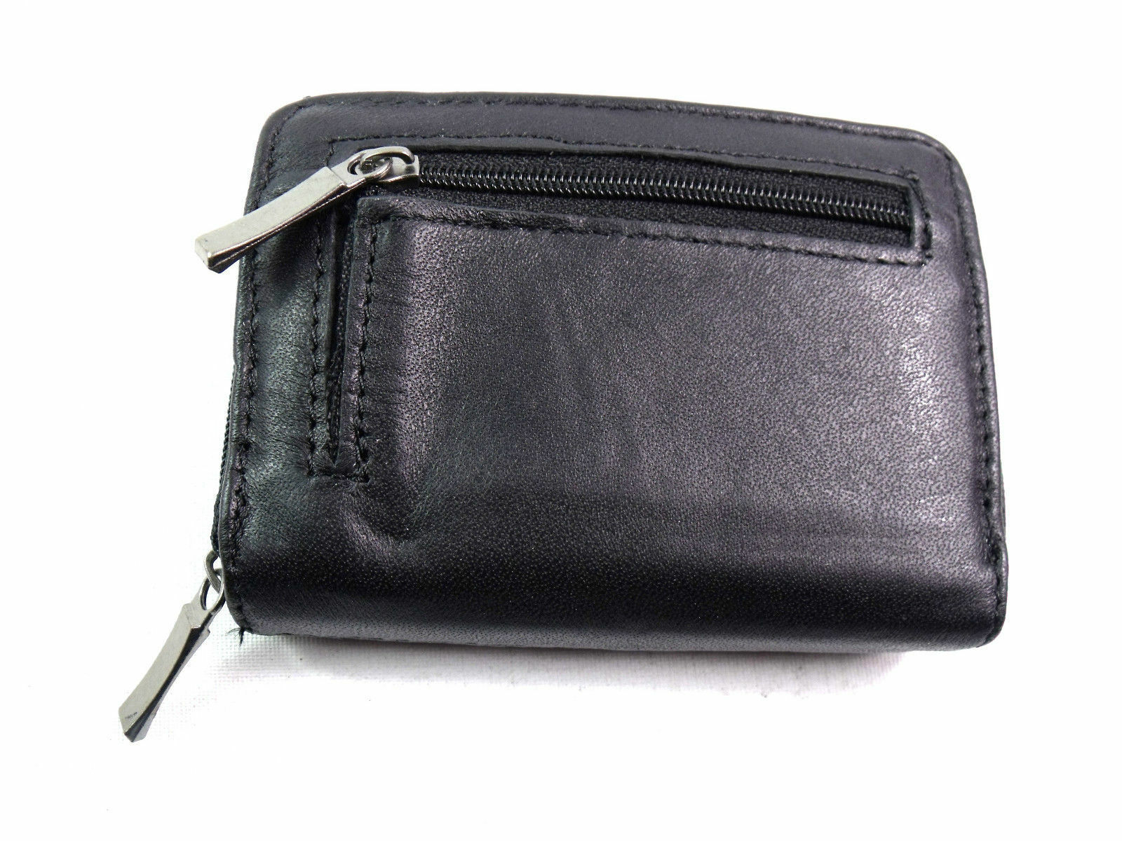 LEATHER CONCERTINA CREDIT CARD BUS TRAIN TRAVEL HOLDER BLACK