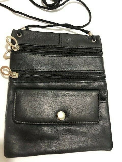 Travel Bag Leather Shoulder Neck Purse Cross Body
