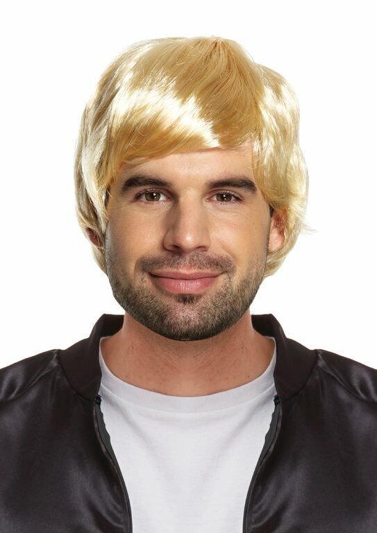 MENS SHORT WIG BOY BAND ADULT MALE FANCY DRESS COSTUME ACCESSORY 60S 70S 80S 90S