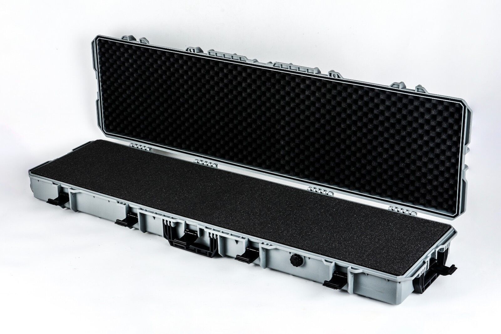 Hard Gun Case Extra Large Wheeled Hard Case (Wave Foam); Grey