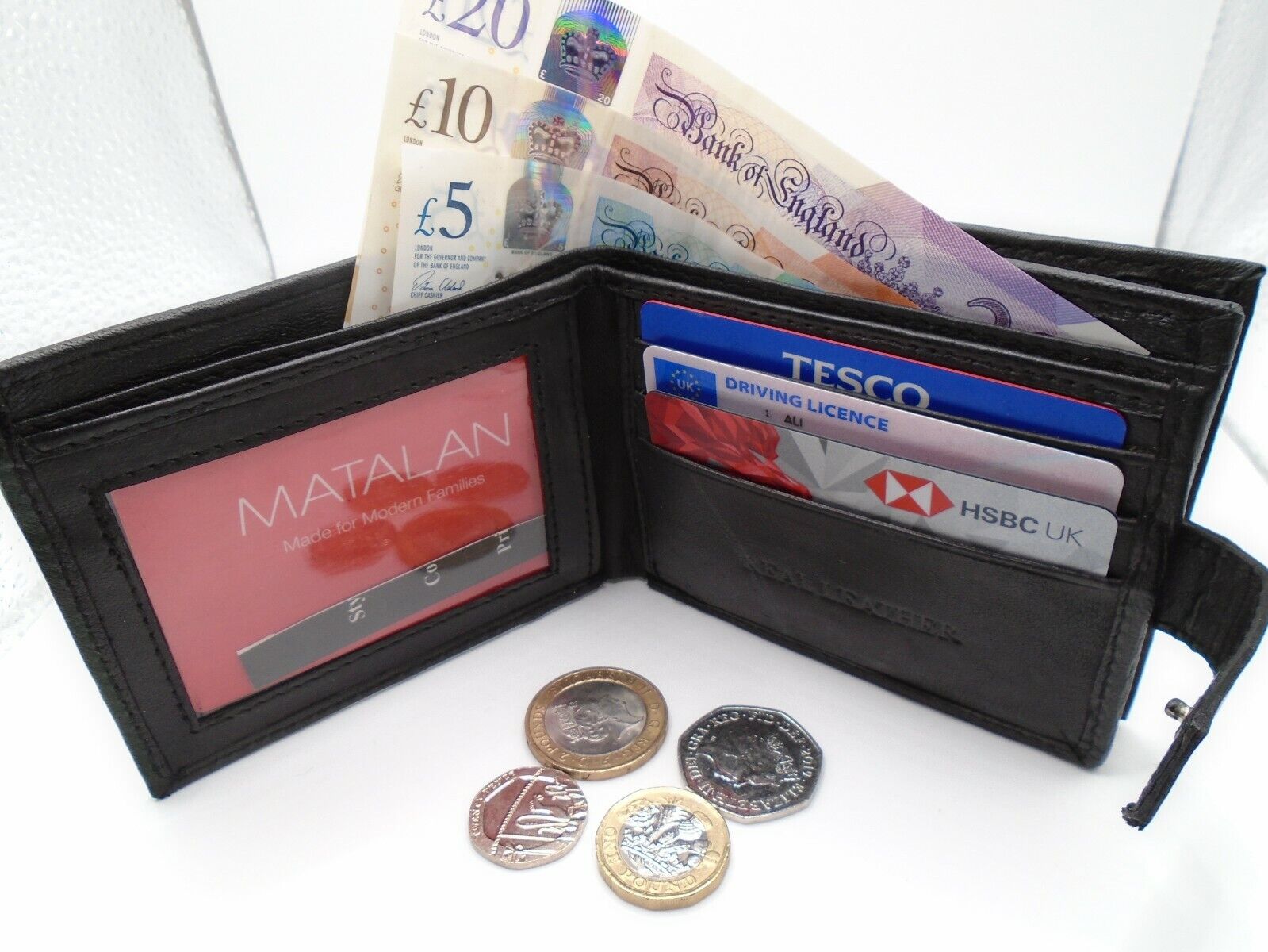 Designer Mens Leather Wallet RFID SAFE Contactless Card ID Protection UK