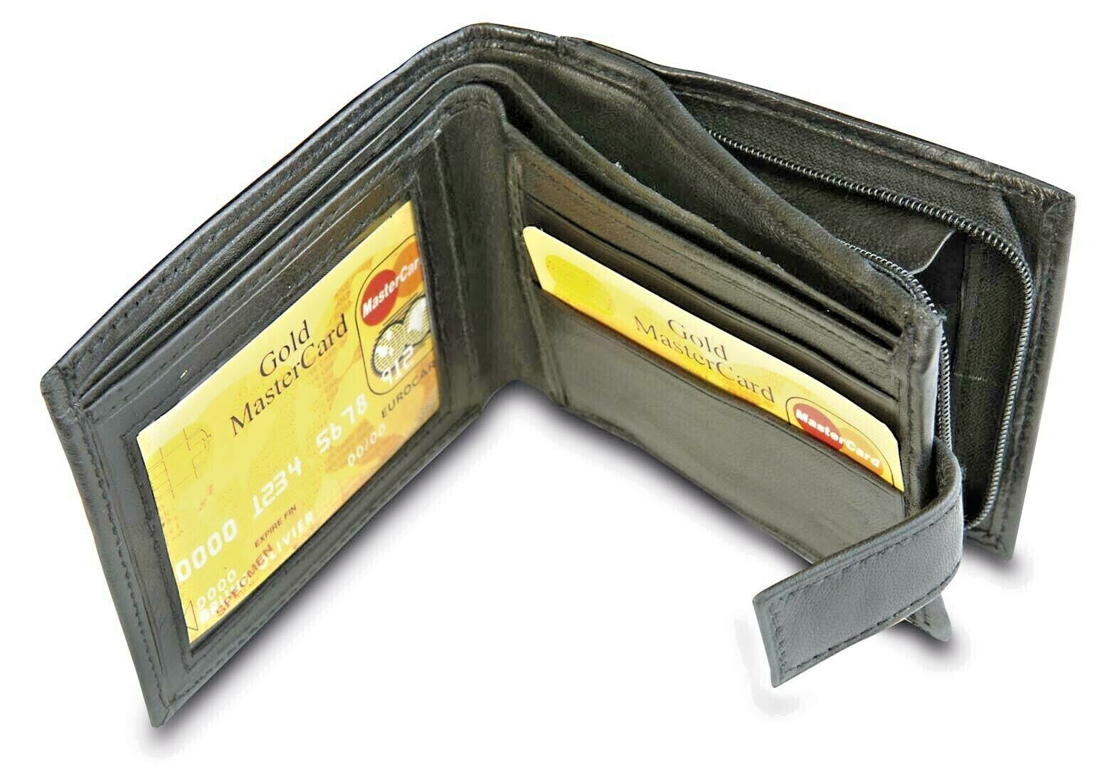 Designer Mens Leather Wallet RFID SAFE Contactless Card ID Protection UK