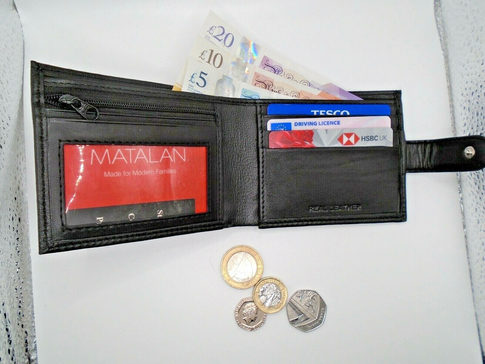 Mens Leather Wallet RFID SAFE Contactless Card Blocking ID Protection AR91