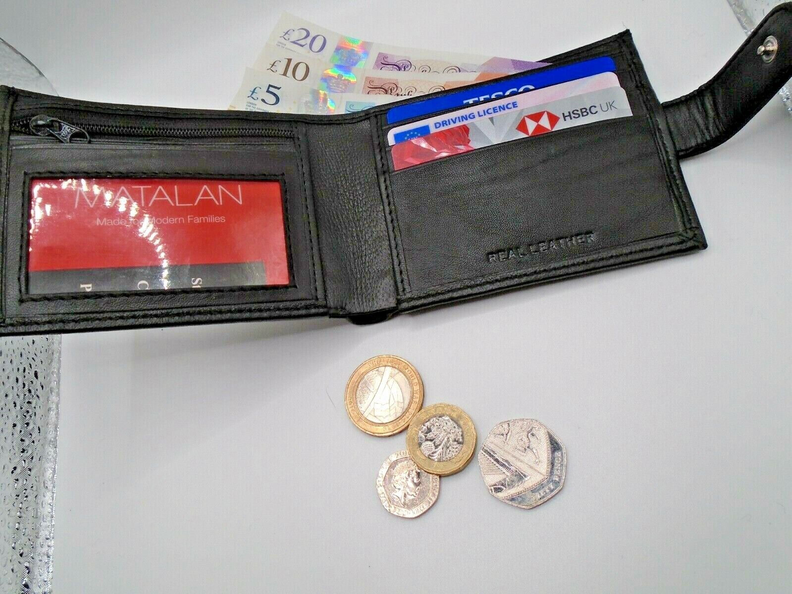 Mens Leather Wallet RFID SAFE Contactless Card Blocking ID Protection AR91