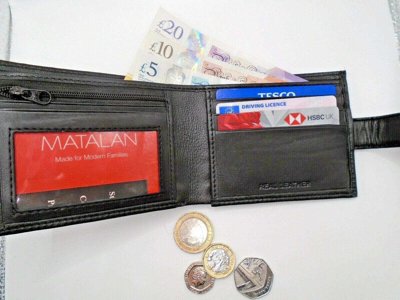 Mens Leather Wallet RFID SAFE Contactless Card Blocking ID Protection AR91