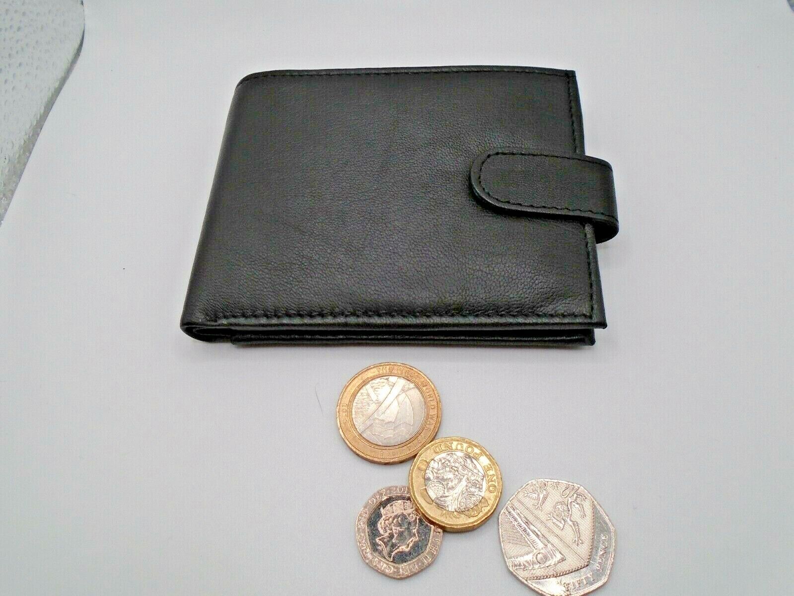 Mens Leather Wallet RFID SAFE Contactless Card Blocking ID Protection AR91