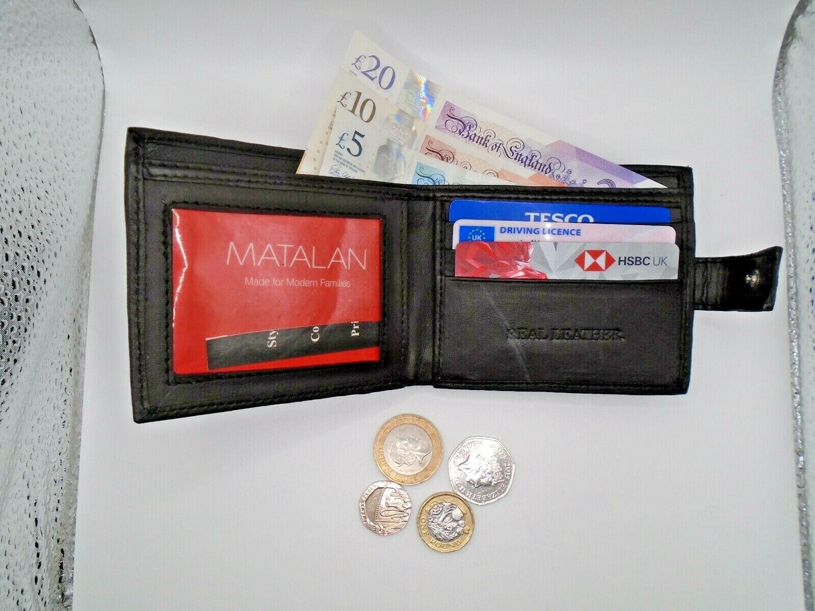 Designer Mens Leather Wallet RFID SAFE Contactless Card ID Protection UK SELLER