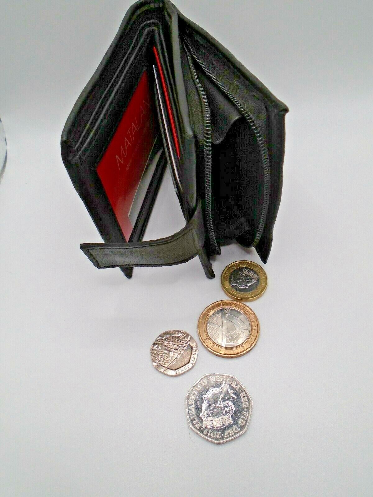 Designer Mens Leather Wallet RFID SAFE Contactless Card ID Protection UK SELLER