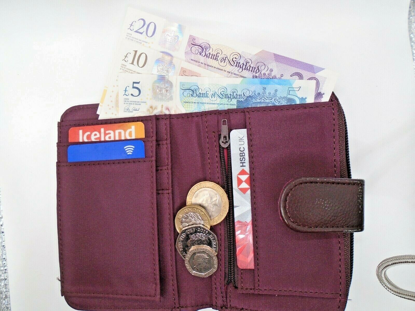 Ladies Womens Leather Zip Around Purse