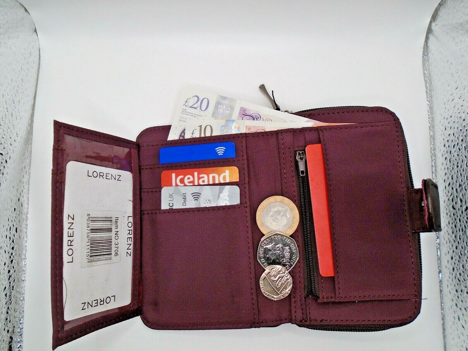 Ladies Womens Leather Zip Around Purse