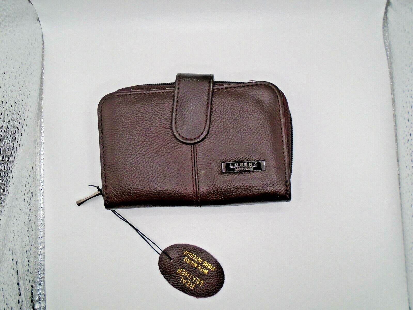 Ladies Womens Leather Zip Around Purse