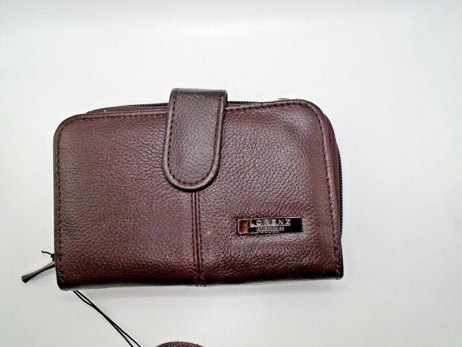 Ladies Womens Leather Zip Around Purse