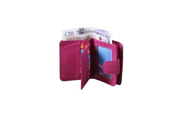 Red Quality Luxury Soft Ladies Leather Flap Purse Organizer  RFID Protected