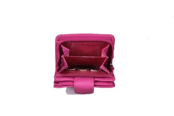 Red Quality Luxury Soft Ladies Leather Flap Purse Organizer  RFID Protected