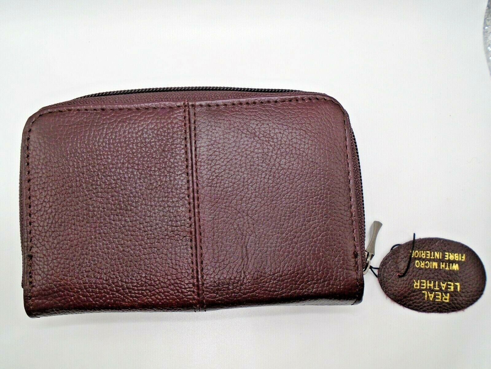 Ladies Womens Leather Zip Around Purse