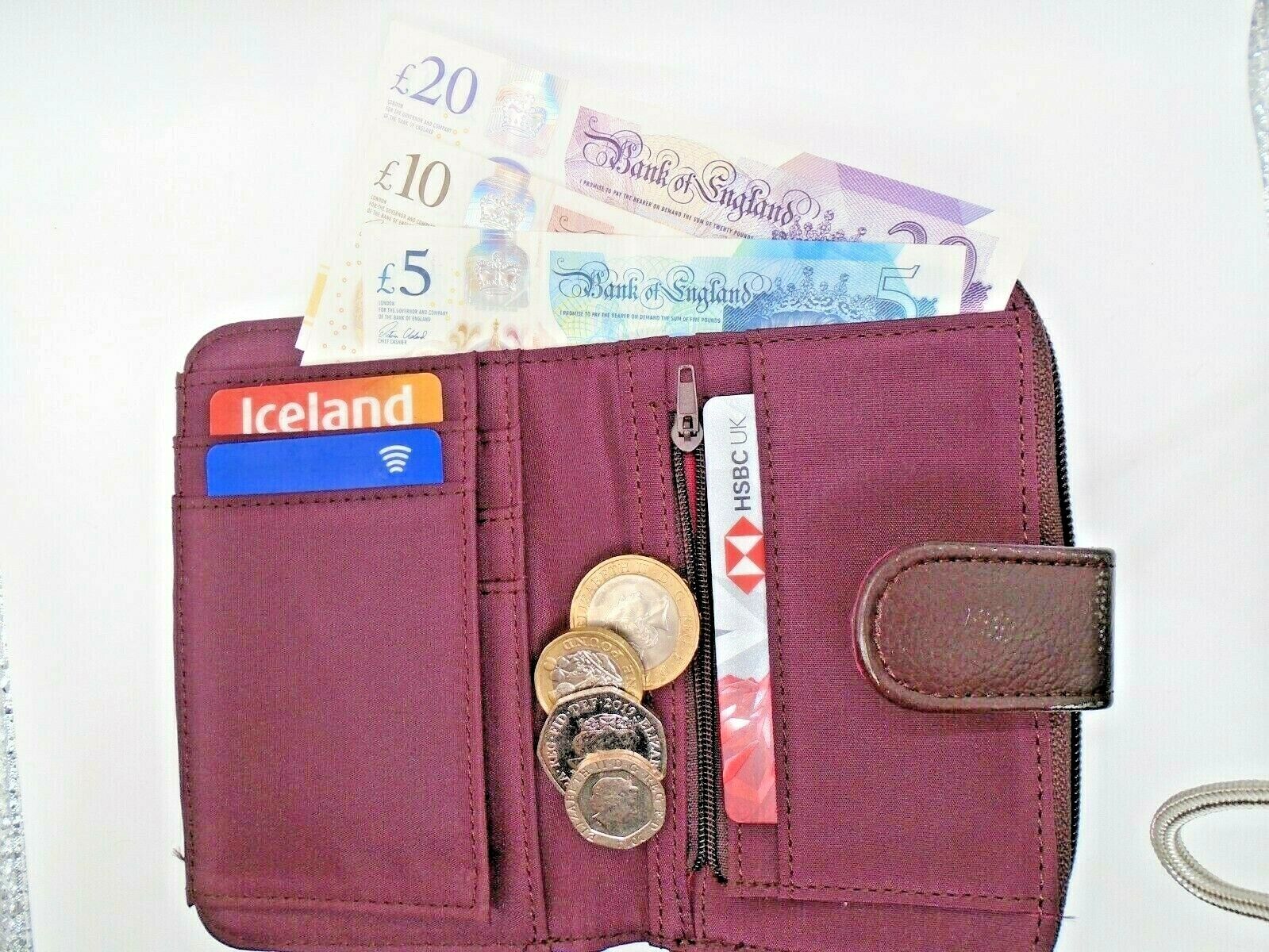 Ladies Womens Leather Zip Around Purse