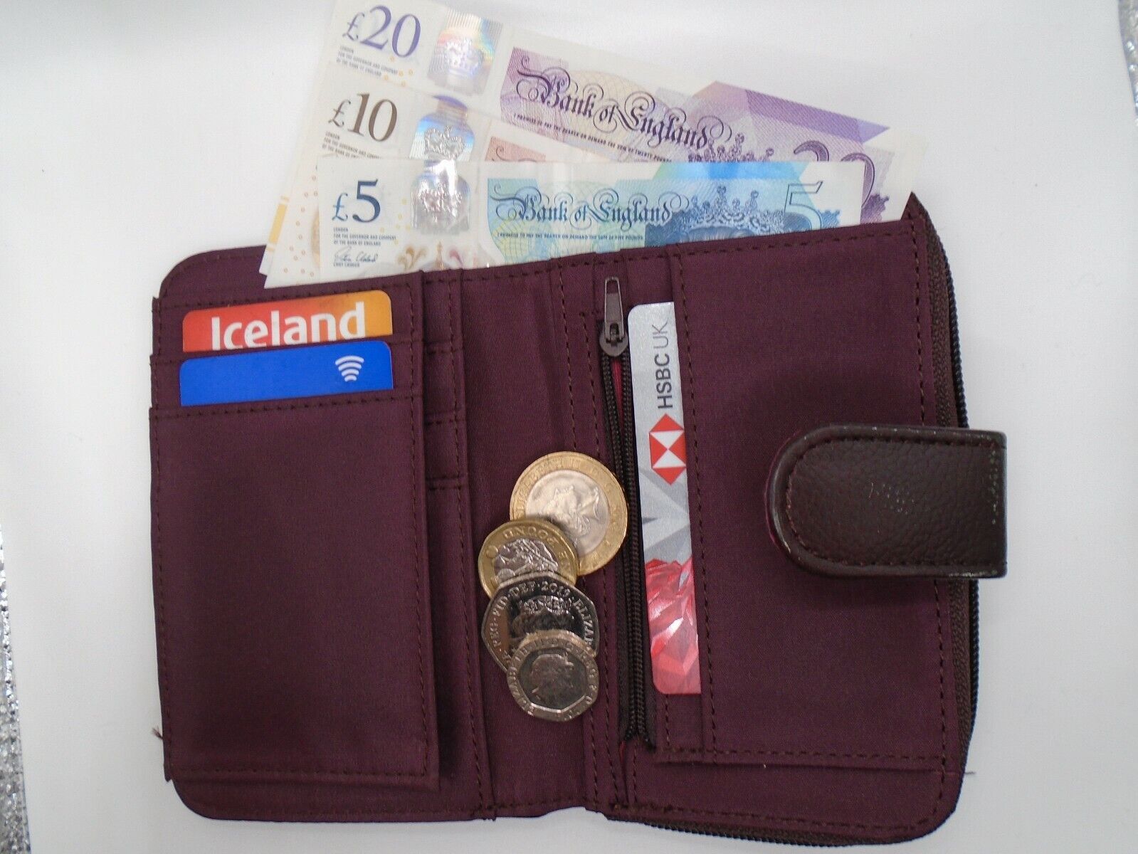 Ladies Womens Leather Zip Around Purse