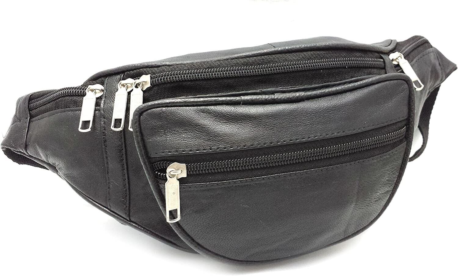 GENUINE REAL LEATHER BUM BAG MONEY WAIST BELT FANNY PACK HOLIDAY FESTIVAL WALLET