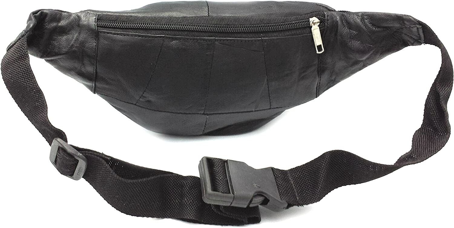GENUINE REAL LEATHER BUM BAG MONEY WAIST BELT FANNY PACK HOLIDAY FESTIVAL WALLET