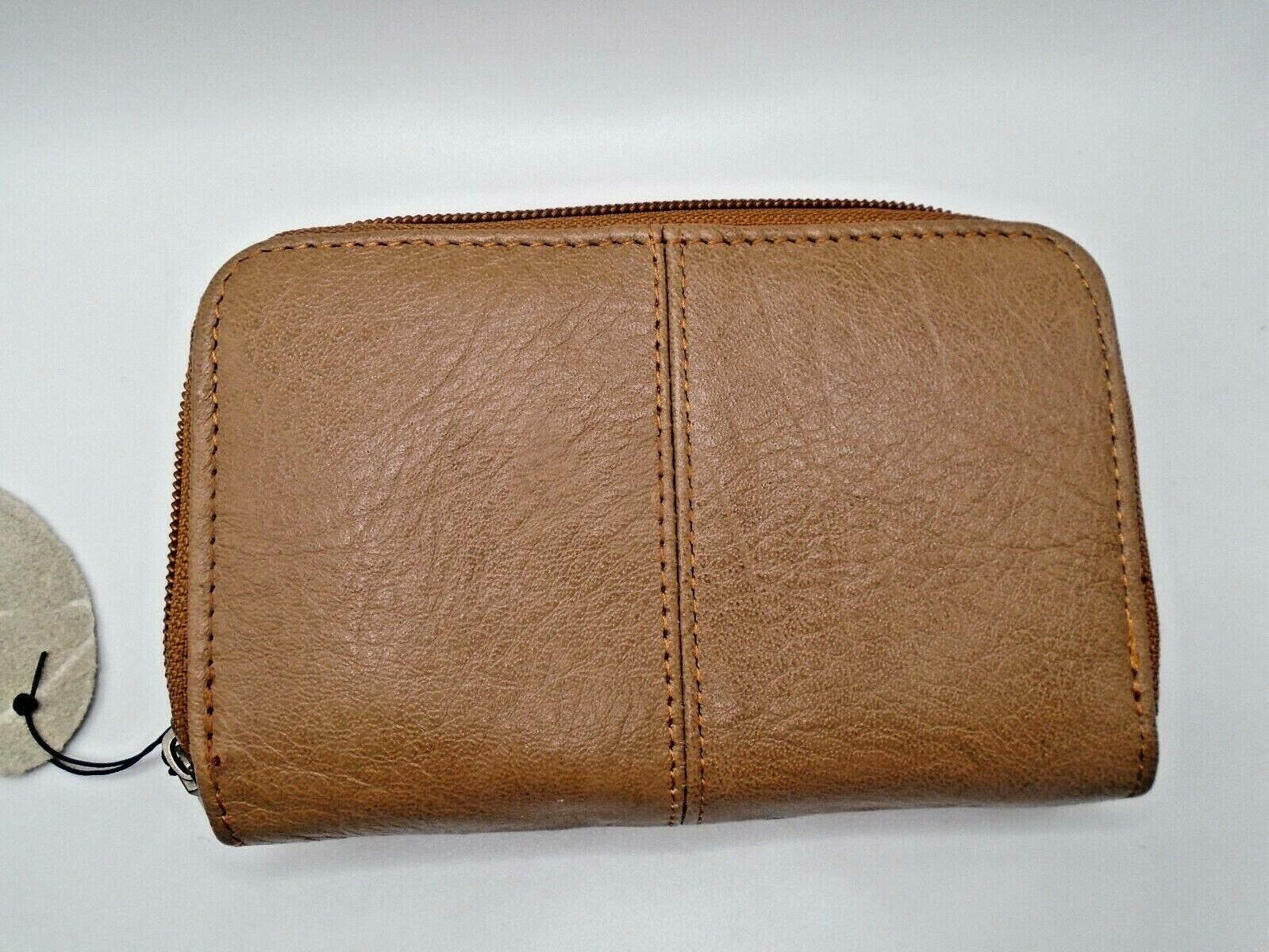 Ladies Womens Leather Zip Around Purse