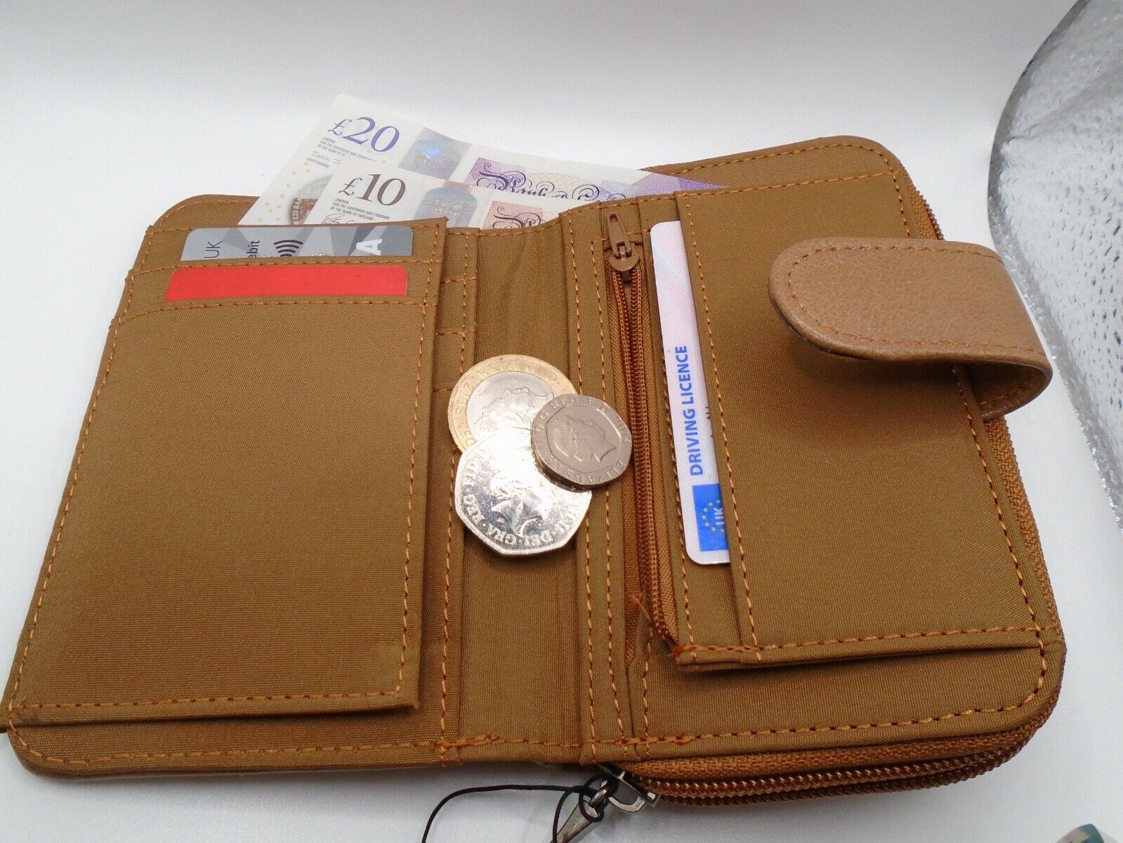 Ladies Womens Leather Zip Around Purse