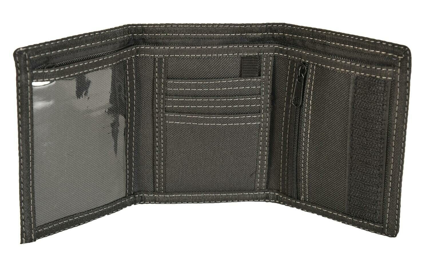 Mens Navy Denim TriFold Slim Value Canvas Sports Wallet Zip