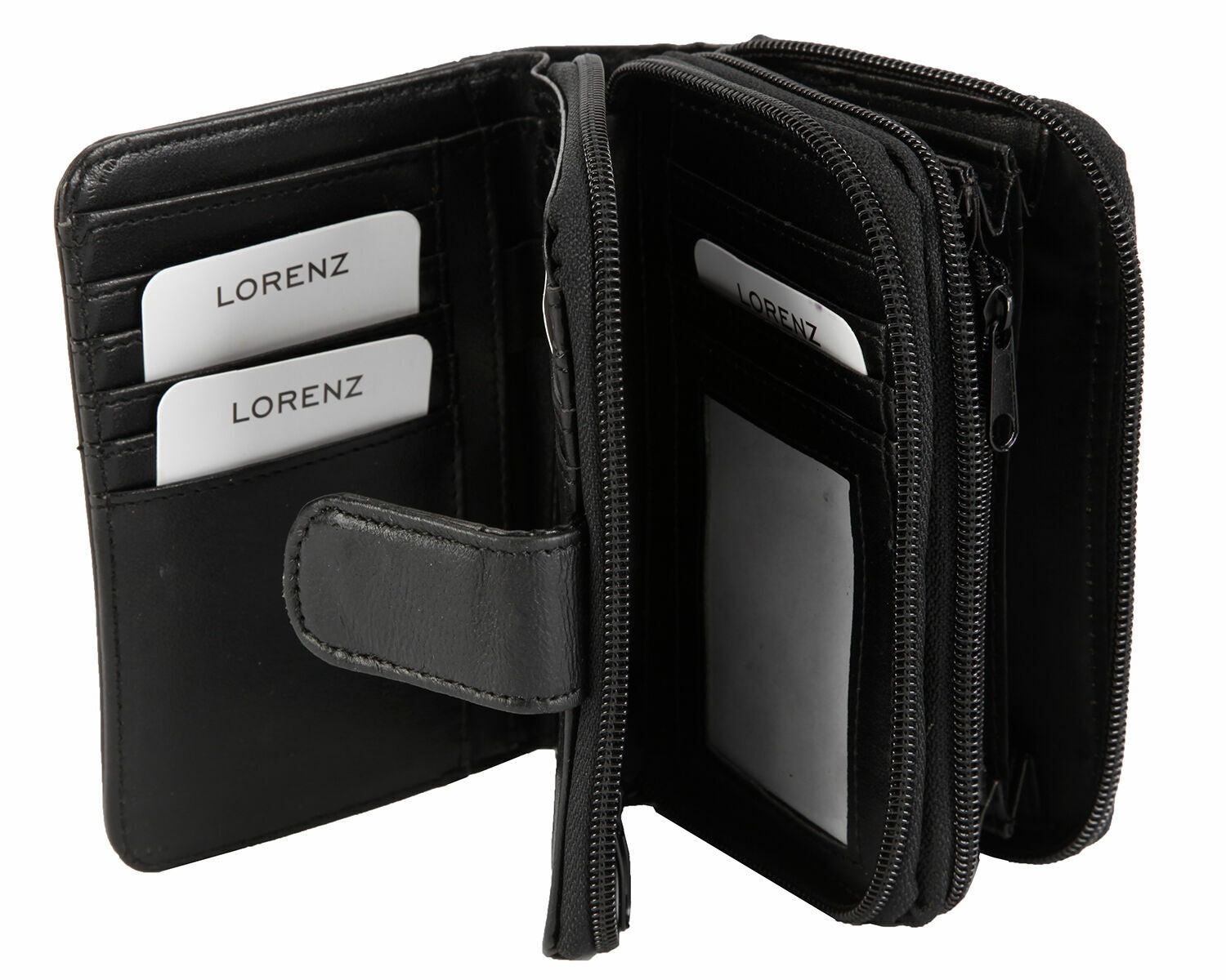 JE TADORE Ladies Leather Purse Multiple Compartments and Slots Bi-Fold