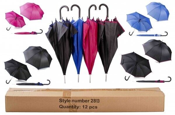 TWO TONE AUTOMATIC UMBRELLA UNISEX UK STOCK