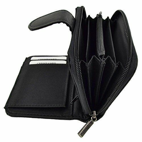 Womens Ladies Leather Zip Around Purse Cowhide Quality UK Seller
