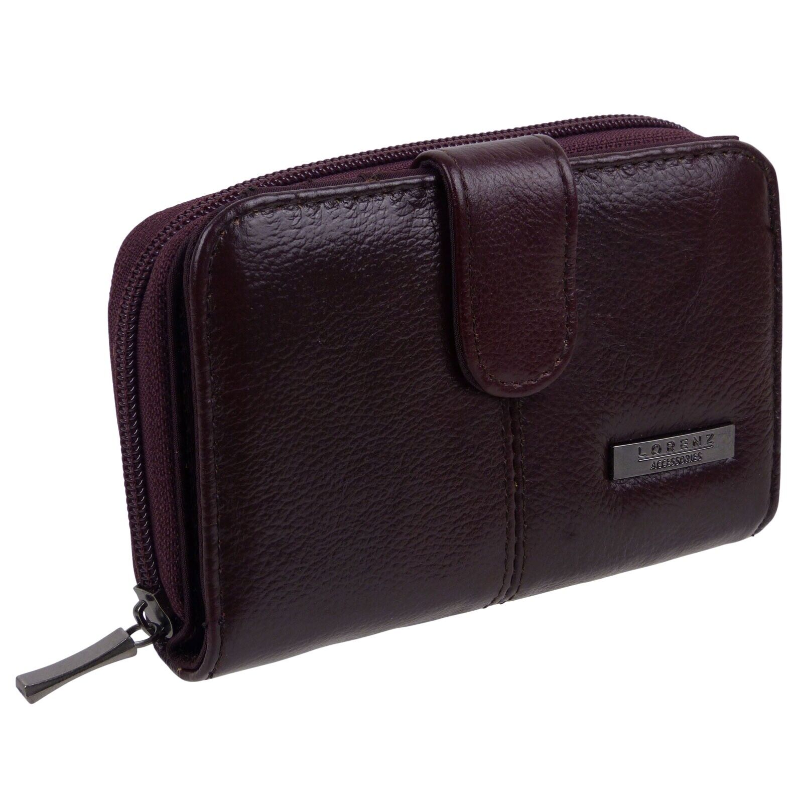 Womens Ladies Leather Zip Around Purse Cowhide Quality UK Seller