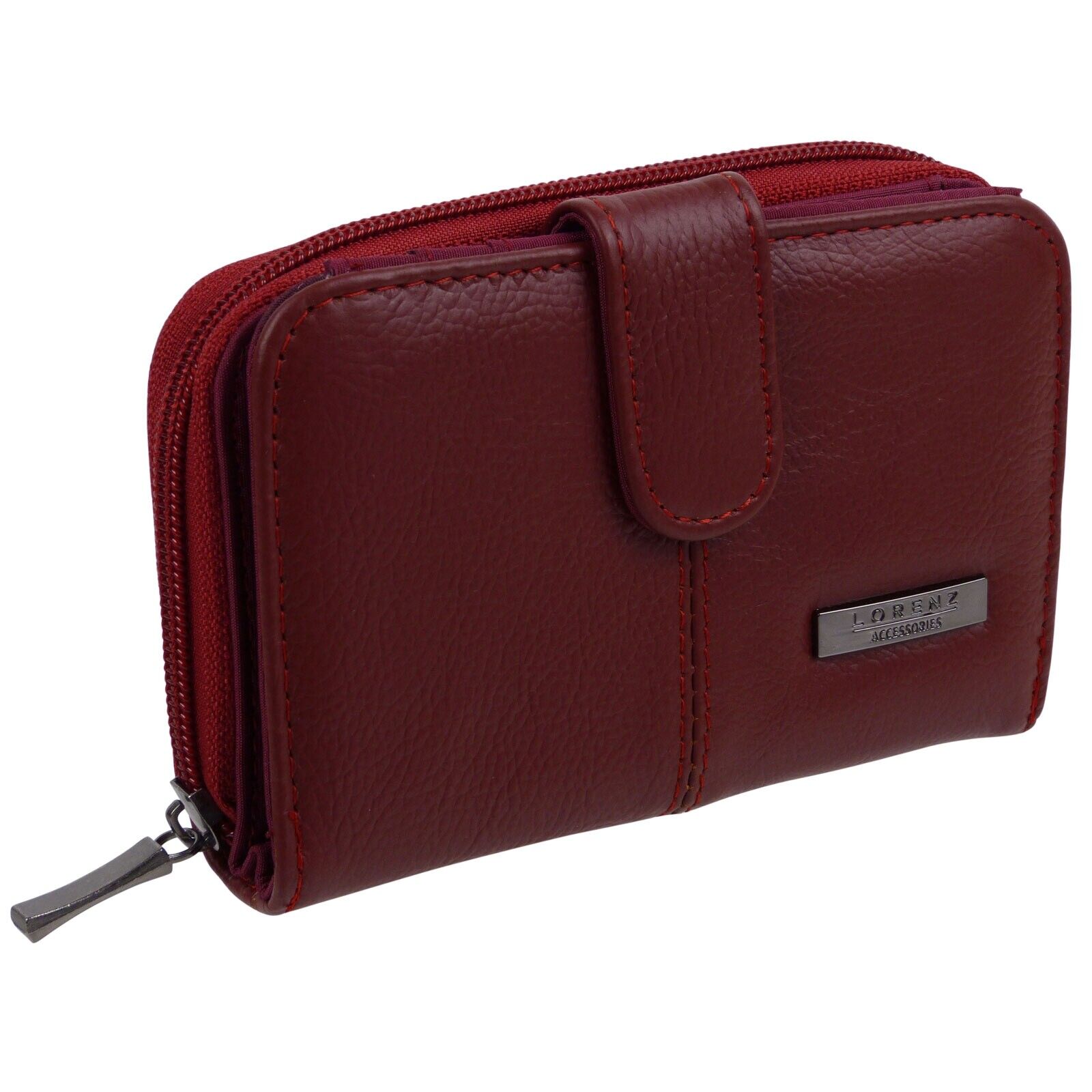 Womens Ladies Leather Zip Around Purse Cowhide Quality UK Seller