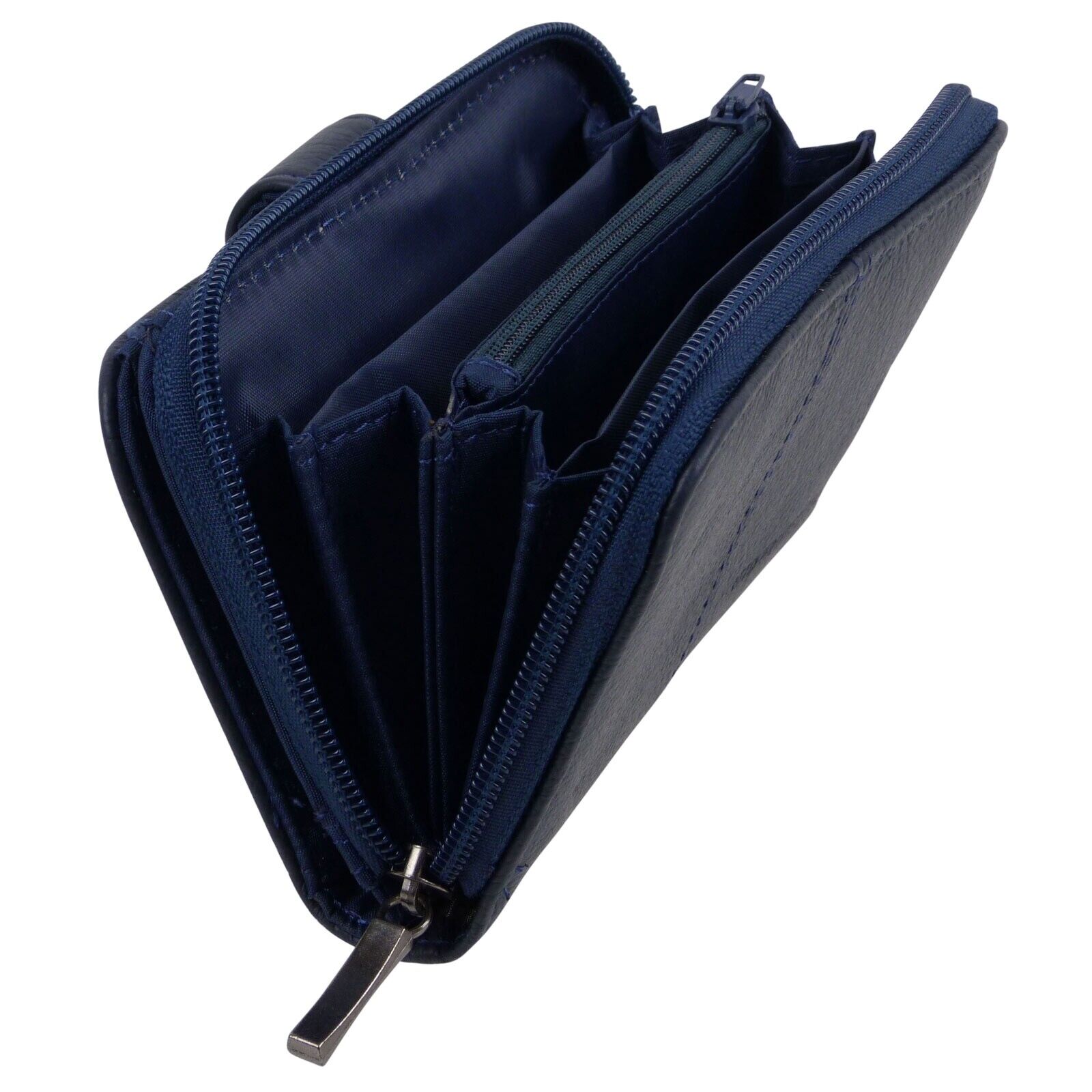 Womens Ladies Leather Zip Around Purse Cowhide Quality UK Seller