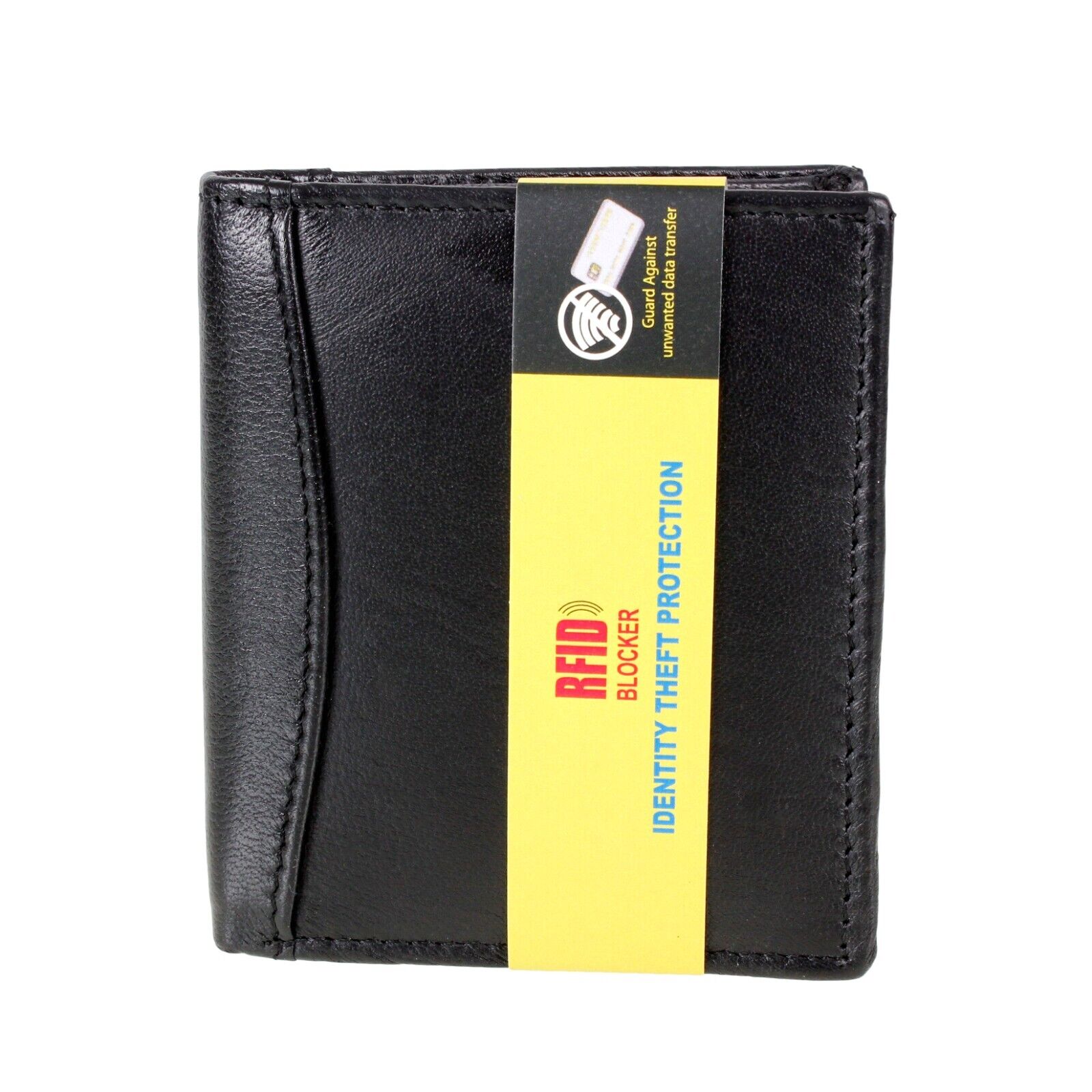 Mens Slim Leather Wallet RFID SAFE Contactless Card Blocking ID Protection UK