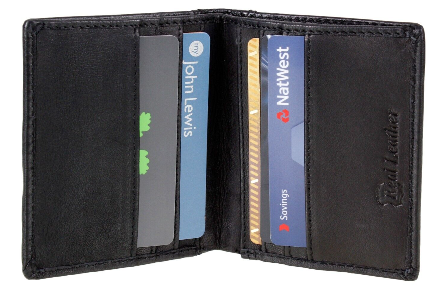 Mens Slim Leather Wallet RFID SAFE Contactless Card Blocking ID Protection B