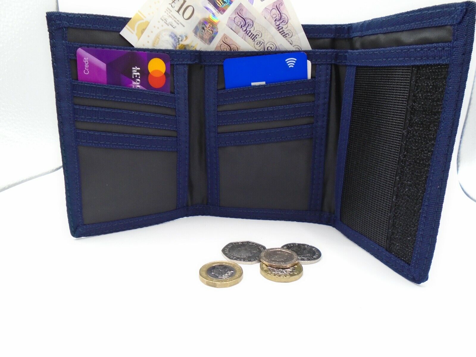 Mens Boys TriFold Sports Wallet by Lorenz with Security Chain Handy