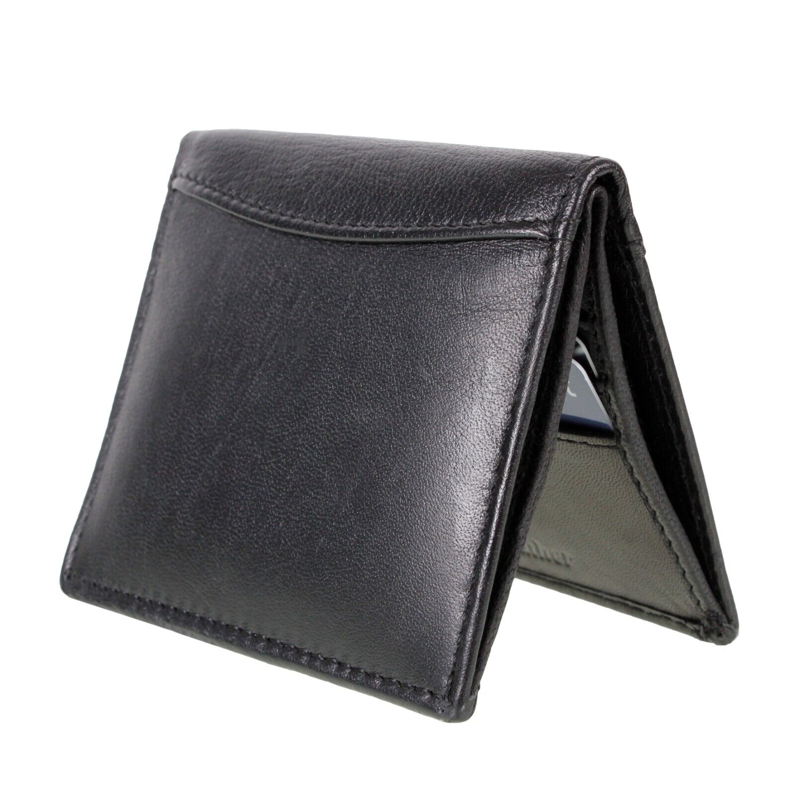 Mens Slim Leather Wallet RFID SAFE Contactless Card Blocking ID Protection