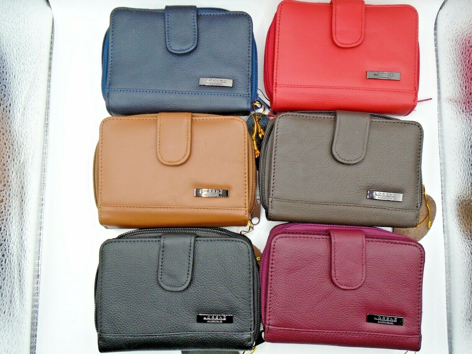 Ladies Womans Leather Purse Wallet Zip Round Card 3 Zips RFID Protection
