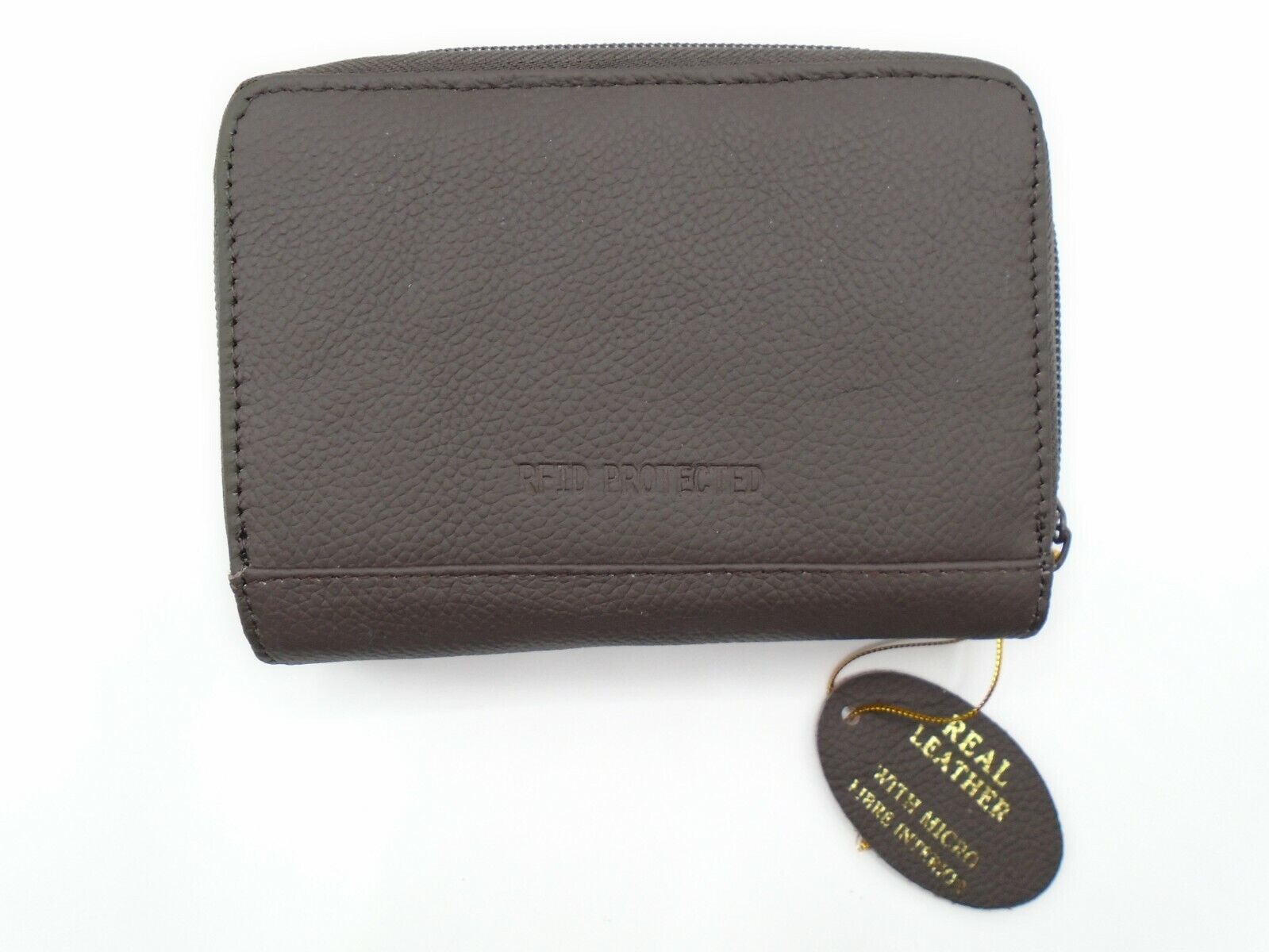 Ladies Womans Leather Purse Wallet Zip Round Card 3 Zips RFID Protection