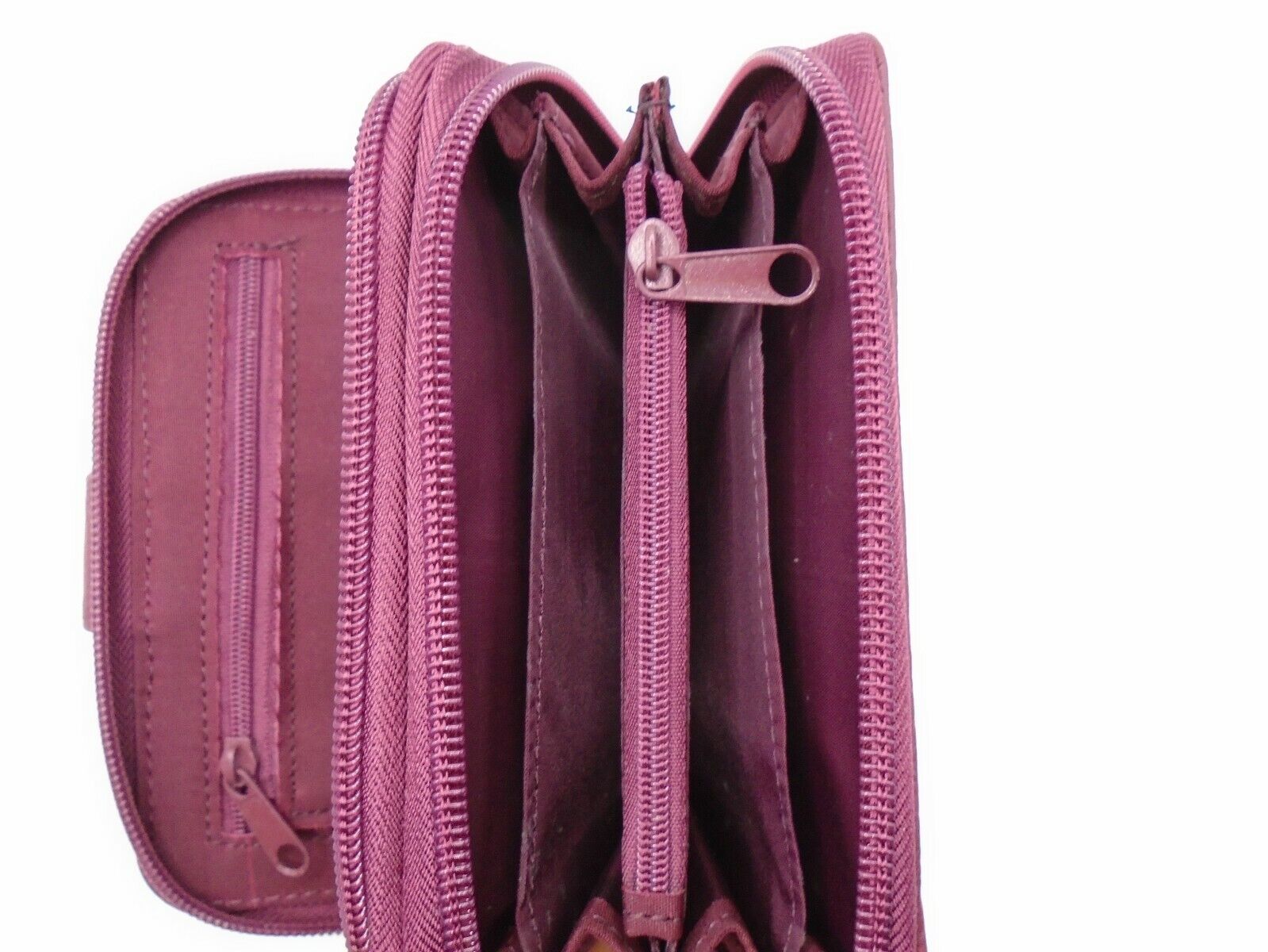 Ladies Womans Leather Purse Wallet Zip Round Card 3 Zips RFID Protection