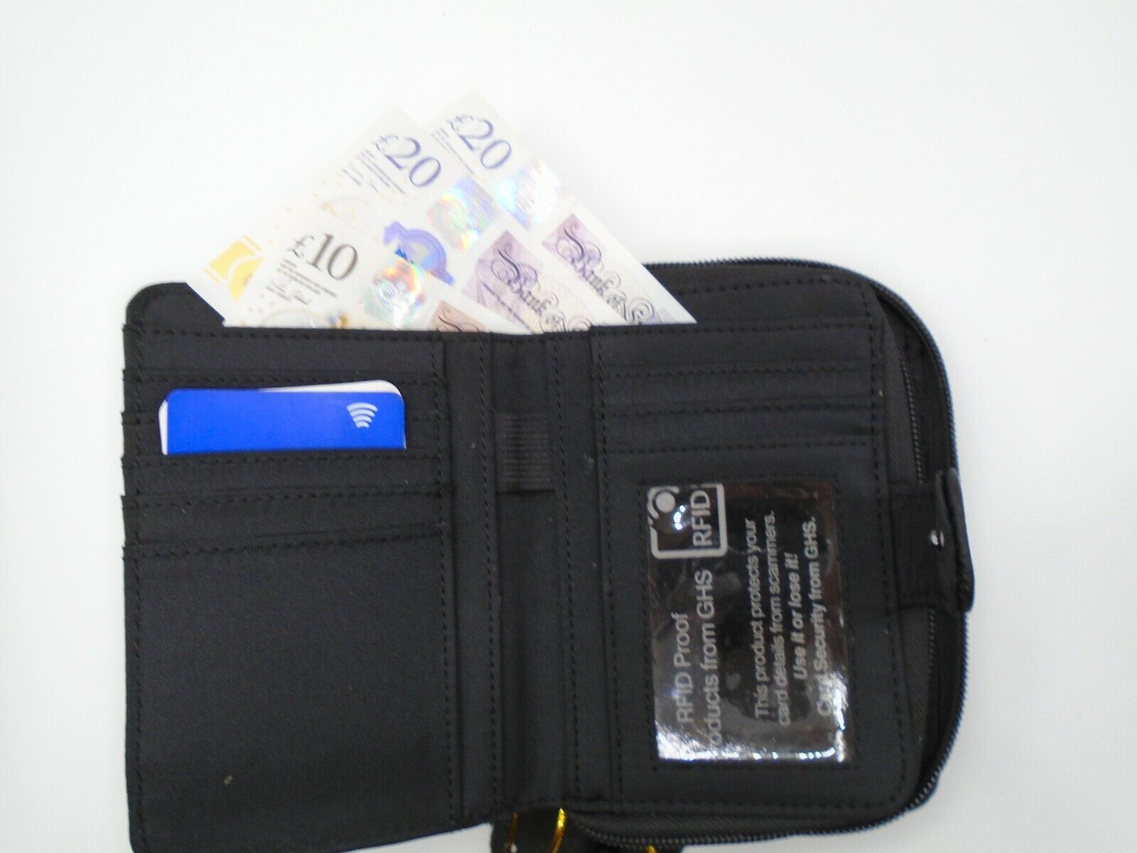 Ladies Womans Leather Purse Wallet Zip Round Card 3 Zips RFID Protection